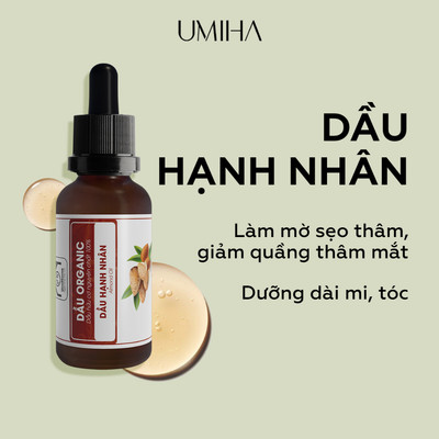 Dầu Hạnh Nhân hữu cơ UMIHA nguyên chất 10/30ml dưỡng da hiệu quả