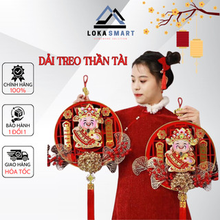 Dải treo thần tài lắc đầu gọi tài lộc, dải ông thần tài tết cầu may mắn, tài lộc, đồ trang trí thần tài tết 2024 may mắn