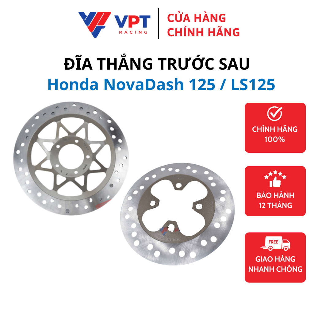 Đĩa thắng trước sau cho Honda NovaDash 125 / LS125