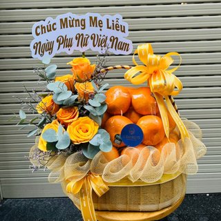 [ HOẢ TỐC ] [ JENNY FRUIT ] Giỏ quà tặng trái cây kèm bông BT209