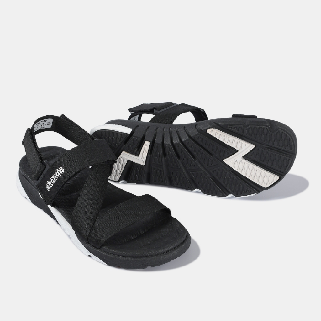 Giày Sandal Nam Nữ SHONDO F6 Sport Thời Trang Nhẹ Êm Đi Học, Đi Làm Đế Cao 4,5cm Màu Trắng Đen F6S0111