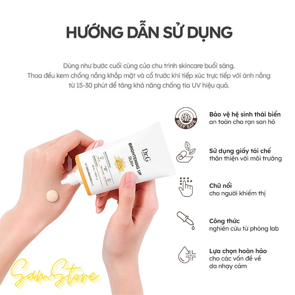 Kem chống nắng Dr.G Green Mild Up Sun/ Dr.G Brightening Up SPF50+ PA++++ 50ml Duduhouse