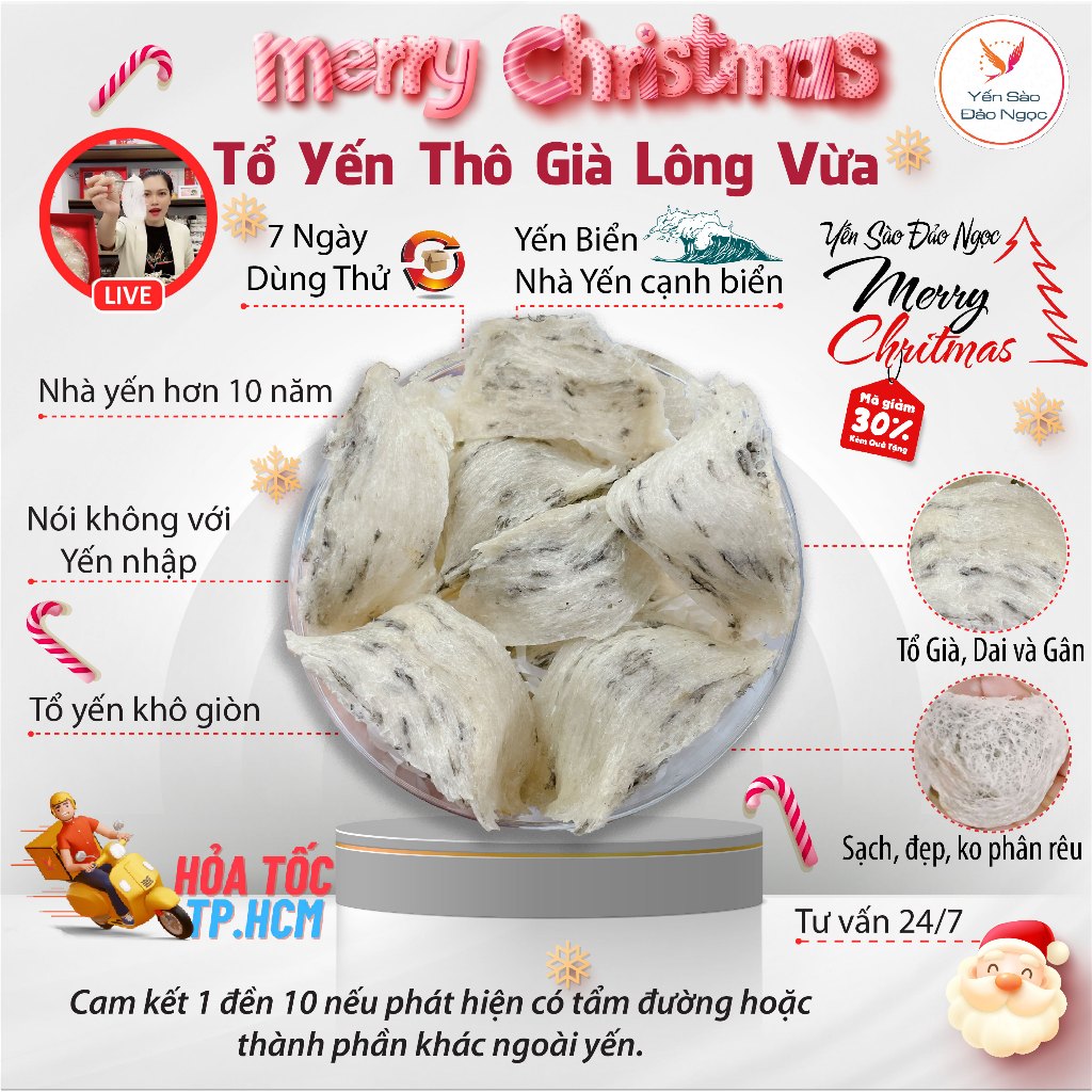 Tổ Yến Thô Già Lông Vừa - Yến Sào Khánh Hoà - Chuyên Yến Biển - Tổ Yến Thượng Hạng từ Thương Hiệu Yến Đảo Ngọc