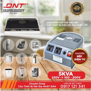 Đổi nguồn bếp từ Nhật 220v ra 200v 100v DNT 5kva treo tường