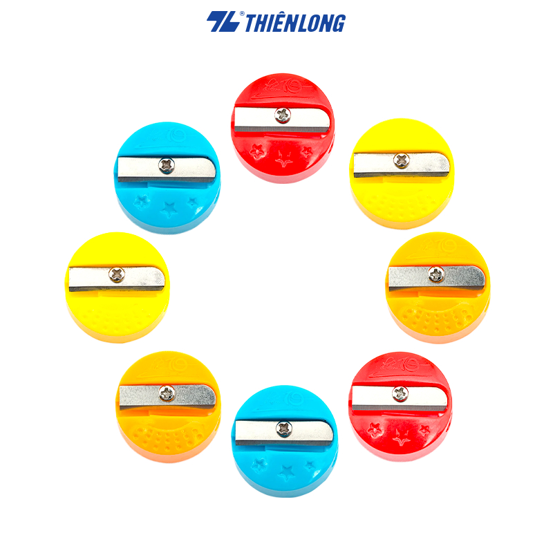 Gọt bút chì mini Thiên Long S-09 Cam, Vàng, Xanh dương, Xanh lá, Đỏ - 1 cái màu ngẫu nhiên - Chất liệu nhựa GPPS bền bỉ