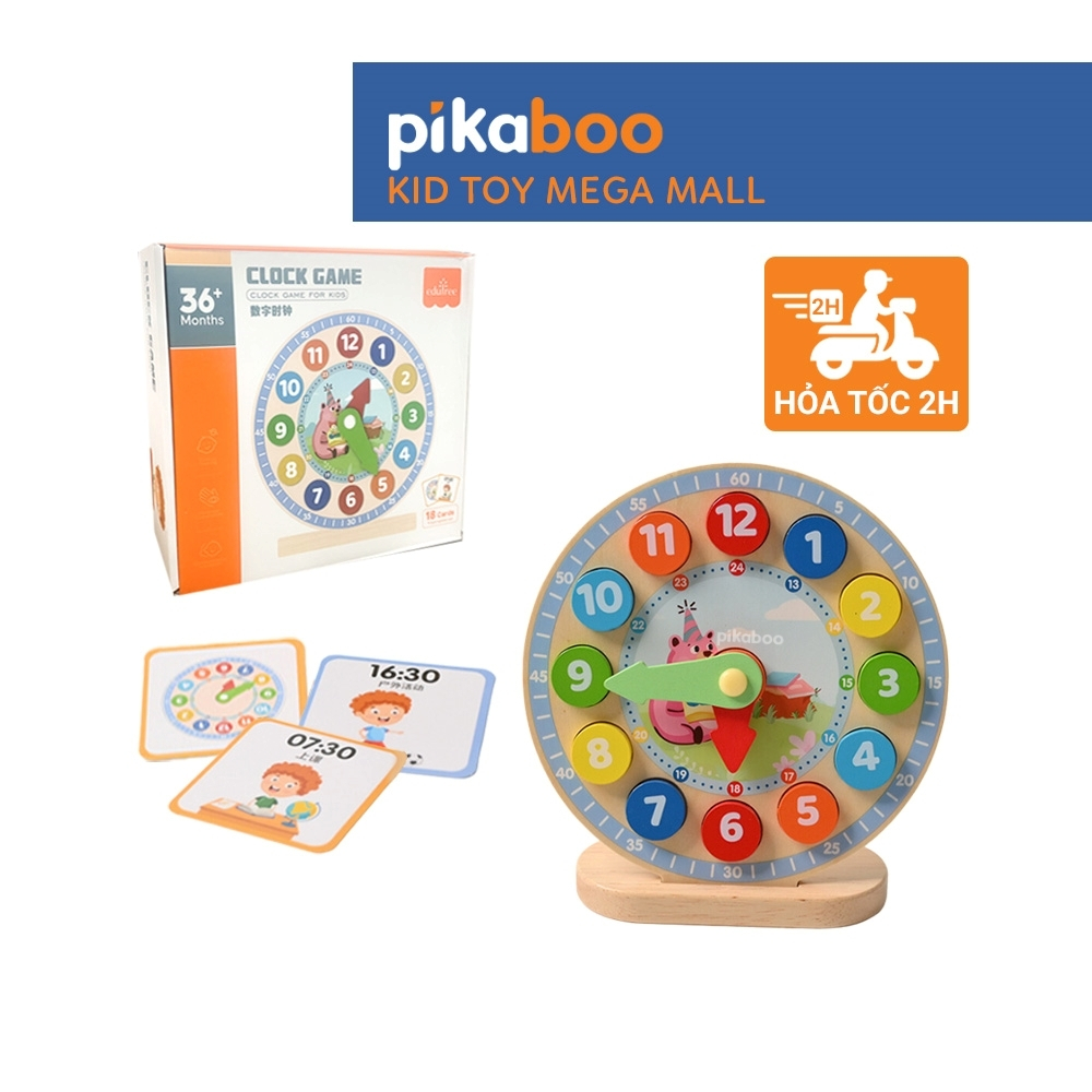 Đồ chơi giáo dục montessori đồng hồ số học gỗ Pikaboo giúp bé phát triển tư duy trí tuệ chất liệu cao cấp an toàn cho bé