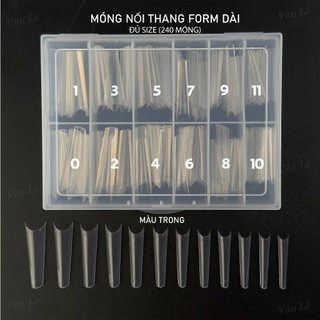 Móng nối phom thang dài hộp 240 móng đủ size