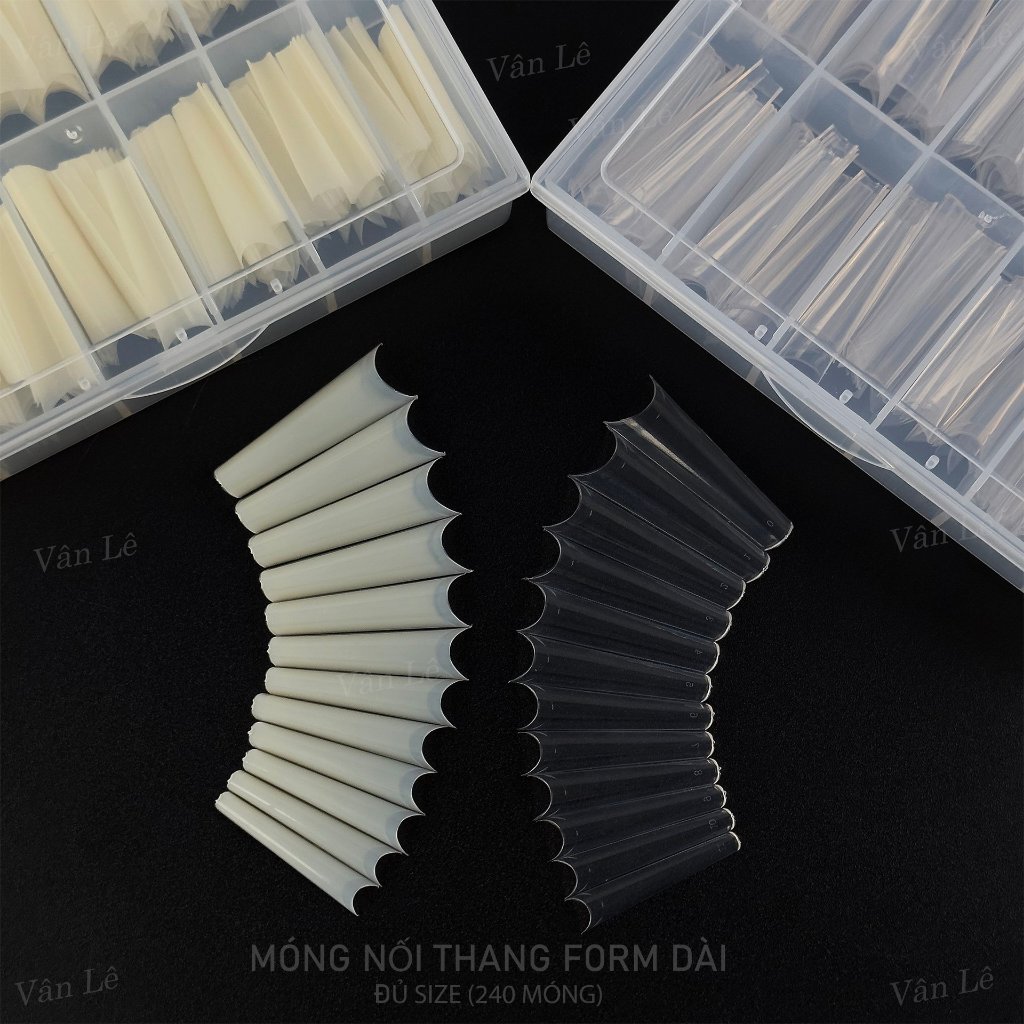 Móng nối phom thang dài đủ size hộp 240 móng