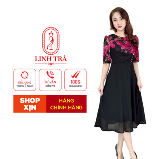 Đầm Trung Niên Linh Trà (LT 361) Bigsize Màu Sắc Trẻ Trung Tươi Sáng Họa Tiết Sang Trọng Đi Làm Đi Tiệc Cho Bà Cho ẹ