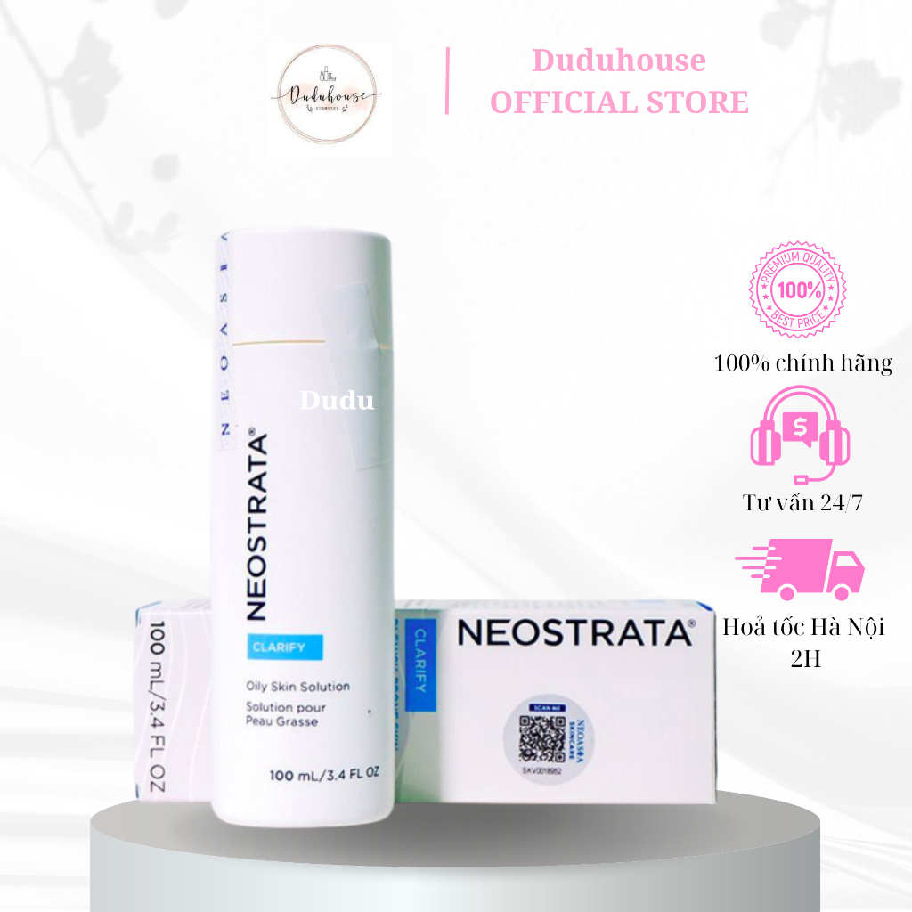 Tẩy da chết hóa học AHA 8% Neostrata Oily Skin Solution Lotion cho da nhạy cảm 100ml Duduhouse