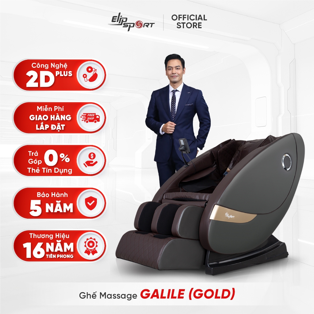 Ghế Massage Toàn Thân ELIP Galile Gold nhiệt hồng ngoại giảm đau nhức, massage không trọng lực