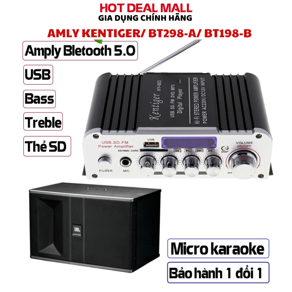 Amply bluetooth, Amly mini Karaoke Kentiger HY 803/BT-298A/BT198B có bluetooth, âm ly chơi nhạc âm thanh cực đỉnh