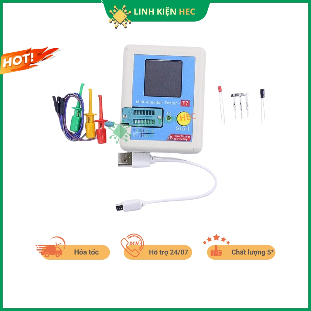 Máy đo linh kiện điện tử module mini LCR-T7 nhỏ gọn độ chính xác linhkienhec