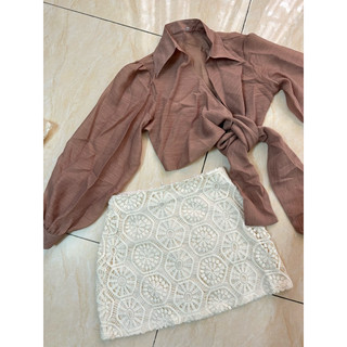 Pass set sơ mi chân váy sexy đẹp size S