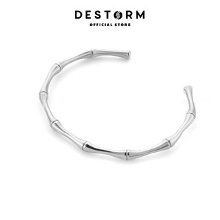 Vòng tay cuff Bamboo unisex thời trang cá tính Lắc tay nam nữ thép titan không gỉ - De Storm