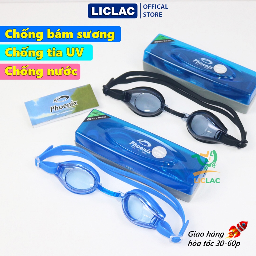 Kính bơi Phoenix 203 Dây Đeo và Viền Silicon Cao Cấp giúp thoải mái khi bơi - Kính Bơi Hàn Quốc chống nước 100%