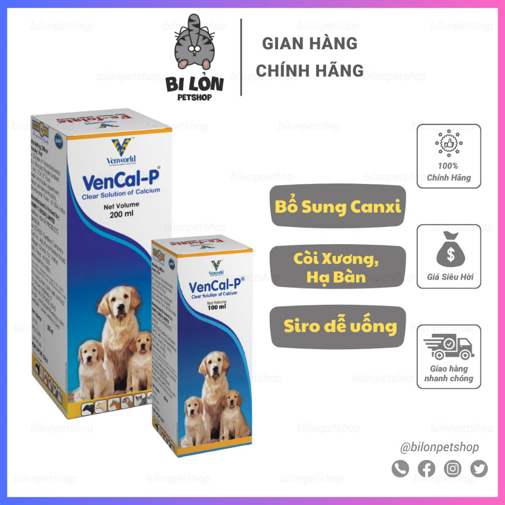 VENCAL- P Bổ Sung Canxi Cho Chó Mèo Mọi Lứa Tuổi - Bi Lỏn Pet Shop