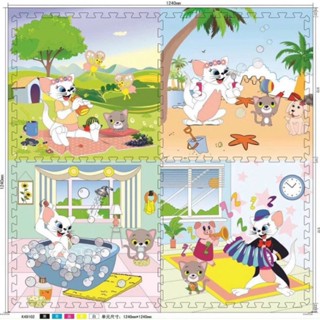 Combo 5 bộ (20 tấm) Thảm xốp ghép hoạt hình - chữ số, chữ cái, thảm trải sàn cho bé vừa học vừa chơi, kt60x60x1cm