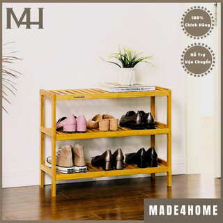 Kệ dép gỗ 3 tầng Pine chắc chắn - Made4Home