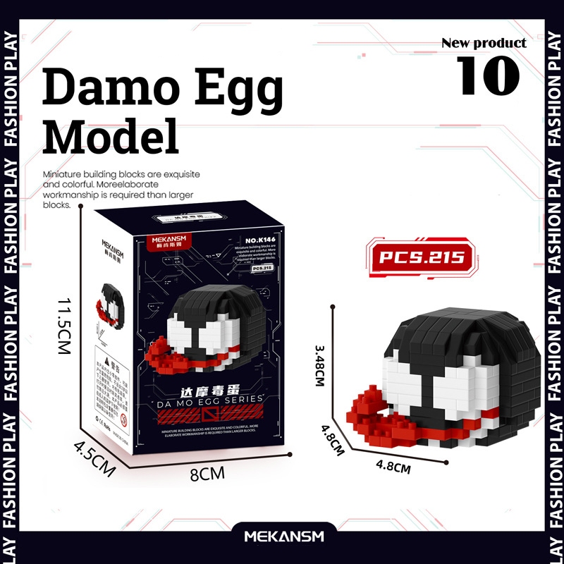 Bộ mô hình đồ chơi lắp ráp xếp hình mini 3D nhân vật hoạt hình dame egg
