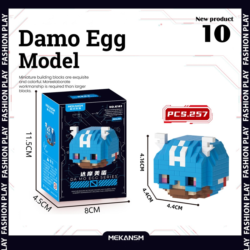 Bộ mô hình đồ chơi lắp ráp xếp hình mini 3D nhân vật hoạt hình dame egg