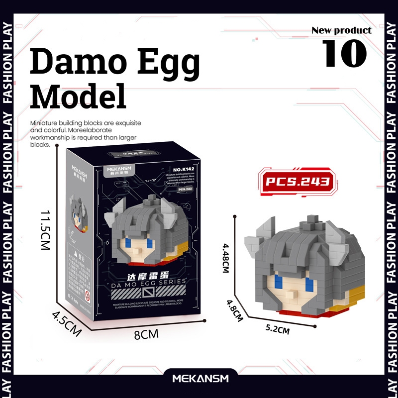 Bộ mô hình đồ chơi lắp ráp xếp hình mini 3D nhân vật hoạt hình dame egg