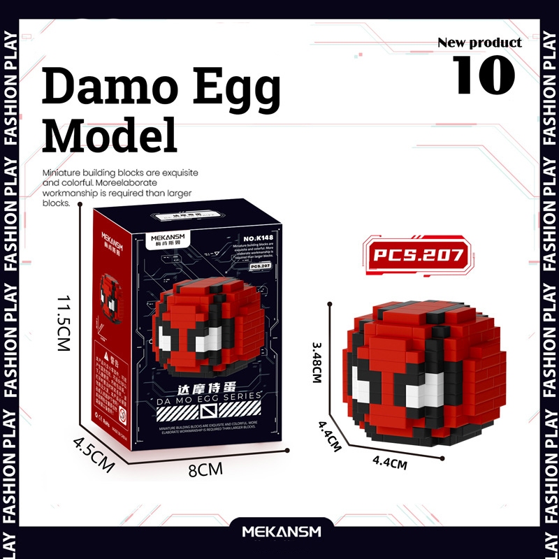 Bộ mô hình đồ chơi lắp ráp xếp hình mini 3D nhân vật hoạt hình dame egg