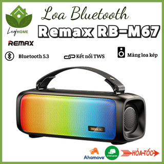 Loa Bluetooth Xách Tay REMAX RB-M67_Loa xách tay có đèn led, màng loa kép cho âm thanh sống động, công nghệ TWS độc đáo