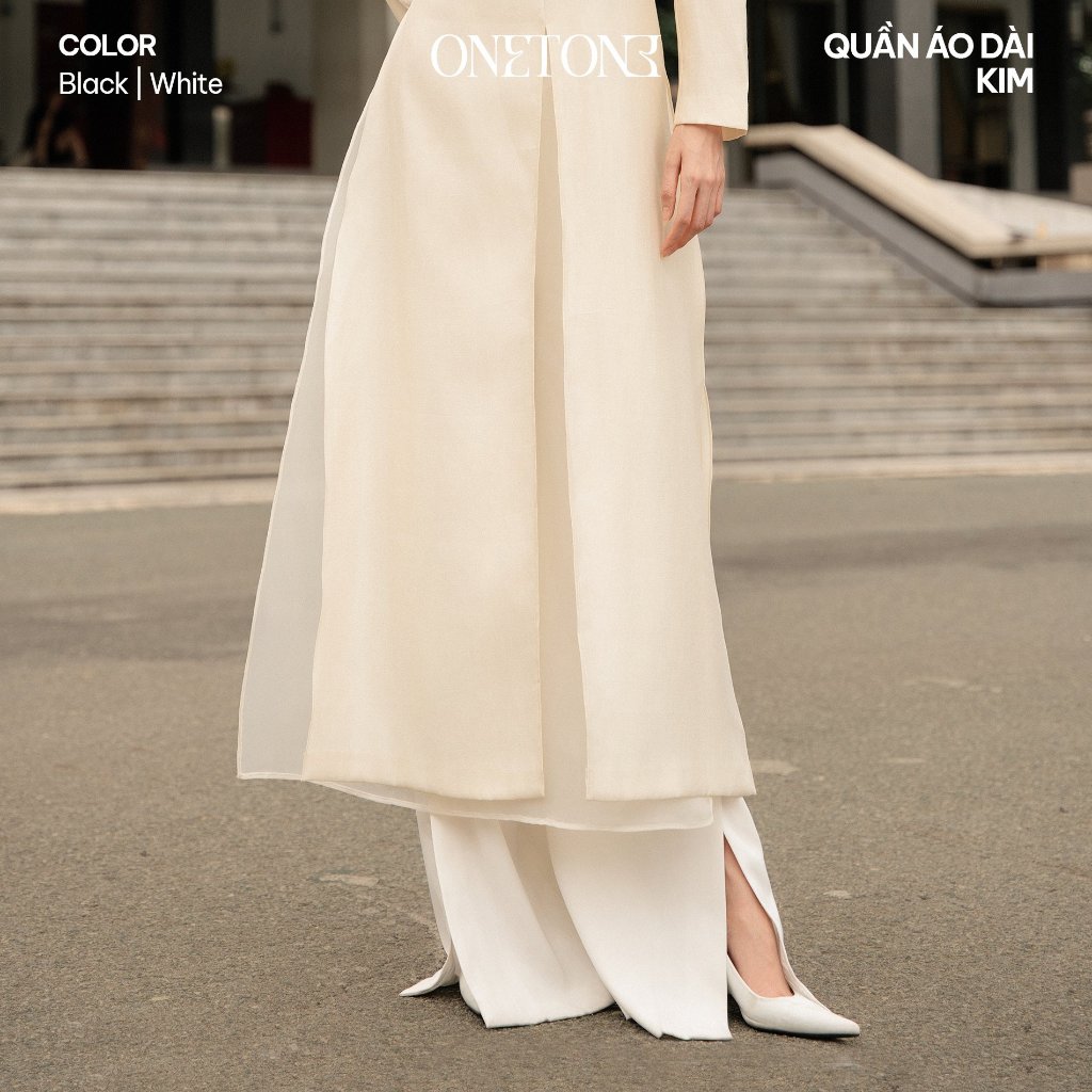 Quần áo dài Onetone xẻ gấu Kim