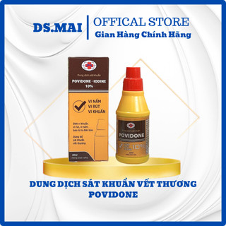 Dung dịch sát khuẩn rửa vết thương povidone cồn đỏ Iot povidine 10, Povidine lọ 20ml