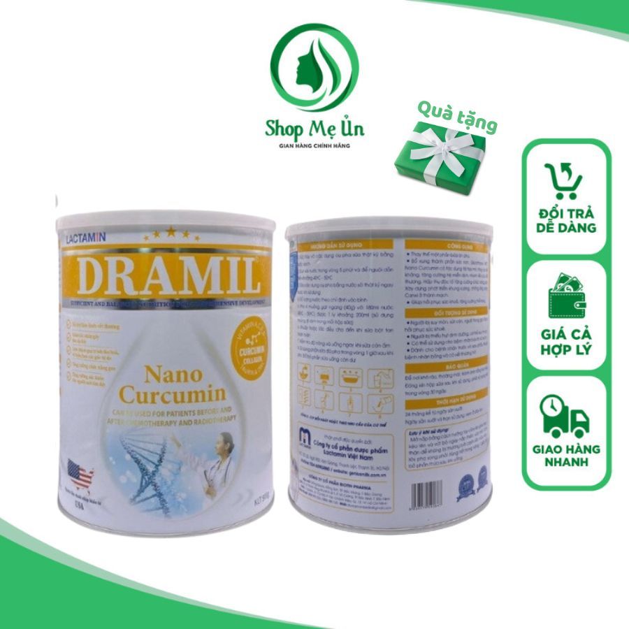 Sữa bột DRAMIL LACTAMIN Nano Currcumin 900g dinh dưỡng chuyên biệt tốt nhất cho người ung thư,truyền xạ