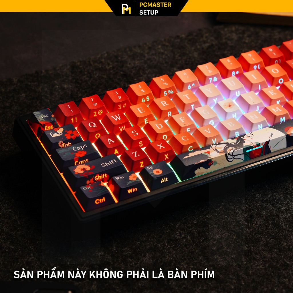 Keycap pbt xuyên led MoonLight họa tiết in dyesub xuyên led side print