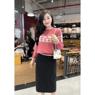 Áo len nữ lông thỏ bông tuyết kèm thỏ con siêu xinh freesize dưới 60kg Evalover