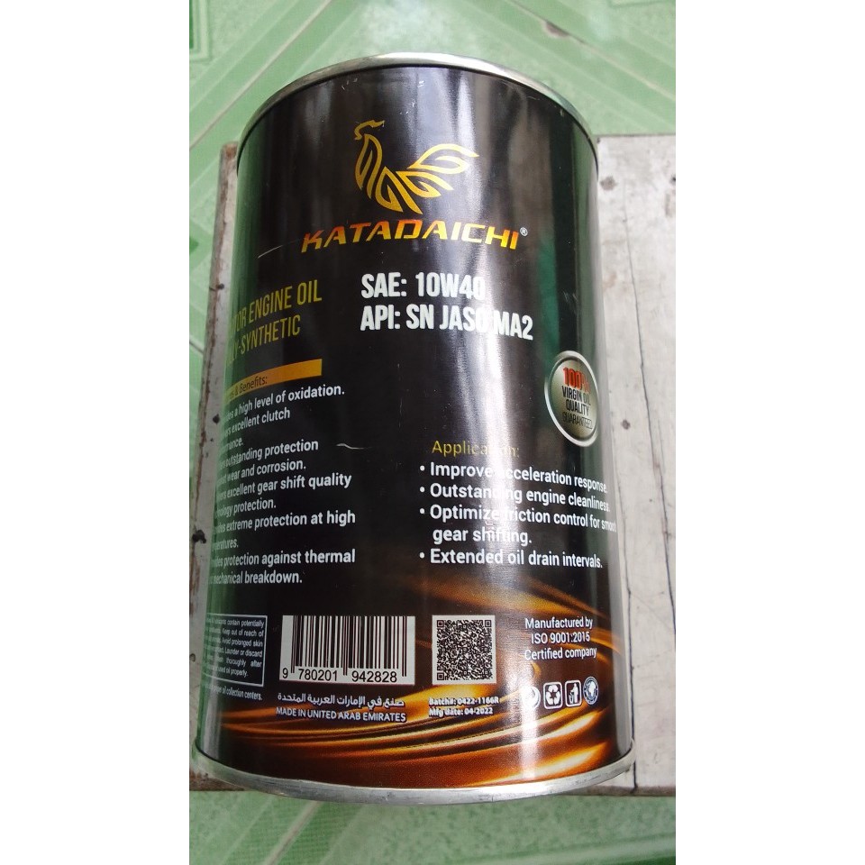 Nhớt tổng hợp KATADAICHI 10W40 dành cho xe số, côn tay, xe ga - Nhập khẩu UAE
