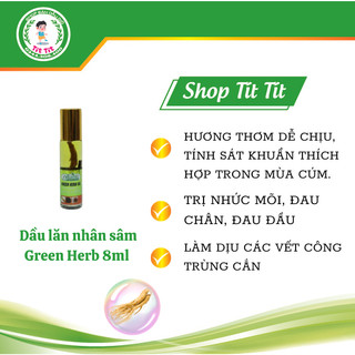 Dầu lăn nhân sâm Thái Lan Green Herb 10ml