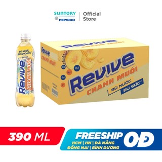Thùng 24 Chai Nước Giải Khát Revive Chanh Muối (390ml/chai)