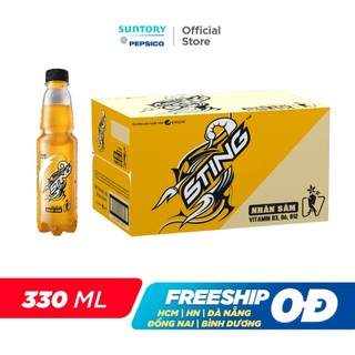 Thùng 24 Chai Nước Tăng Lực Sting Vàng (330ml/chai)