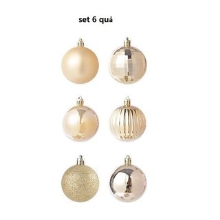 Set 6 quả châu màu vàng - trang trí noel,giáng sinh cực đẹp kn01