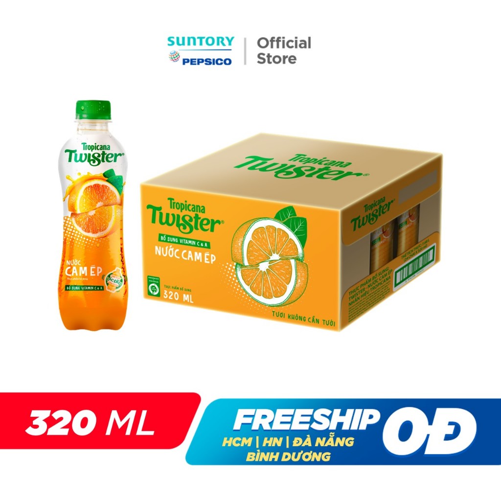Thùng 24 Chai Nước Trái Cây Twister Cam