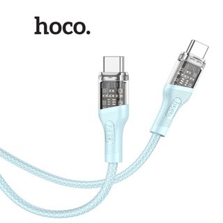 Cáp sạc hoco u111 type-c to type-c sạc nhanh 60w đầu sạc trong suốt dây nylon bện dài 1.2m bimcare