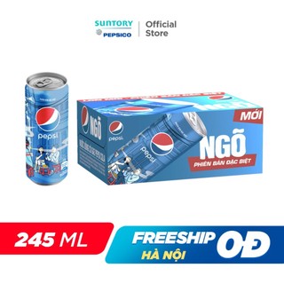Thùng 24 Lon Nước Ngọt Có Gaz Pepsi phiên bản "NGÕ" đặc biệt (245ml/lon)