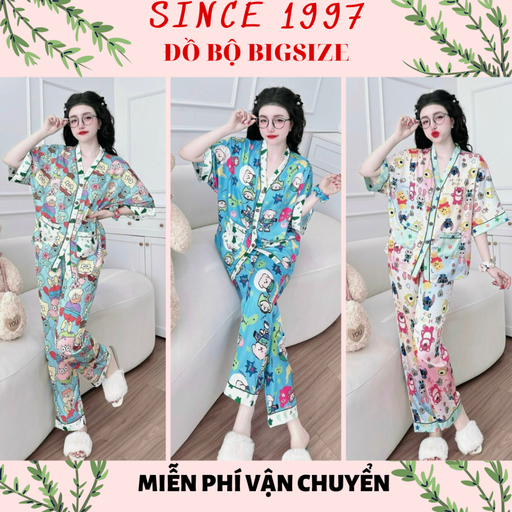 Lụa Latin cao cấp - Đồ bộ bigsize CD DƠI lụa , Since1997 Pijama, Đồ ngủ lụa ánh kim cao cấp hot hit
