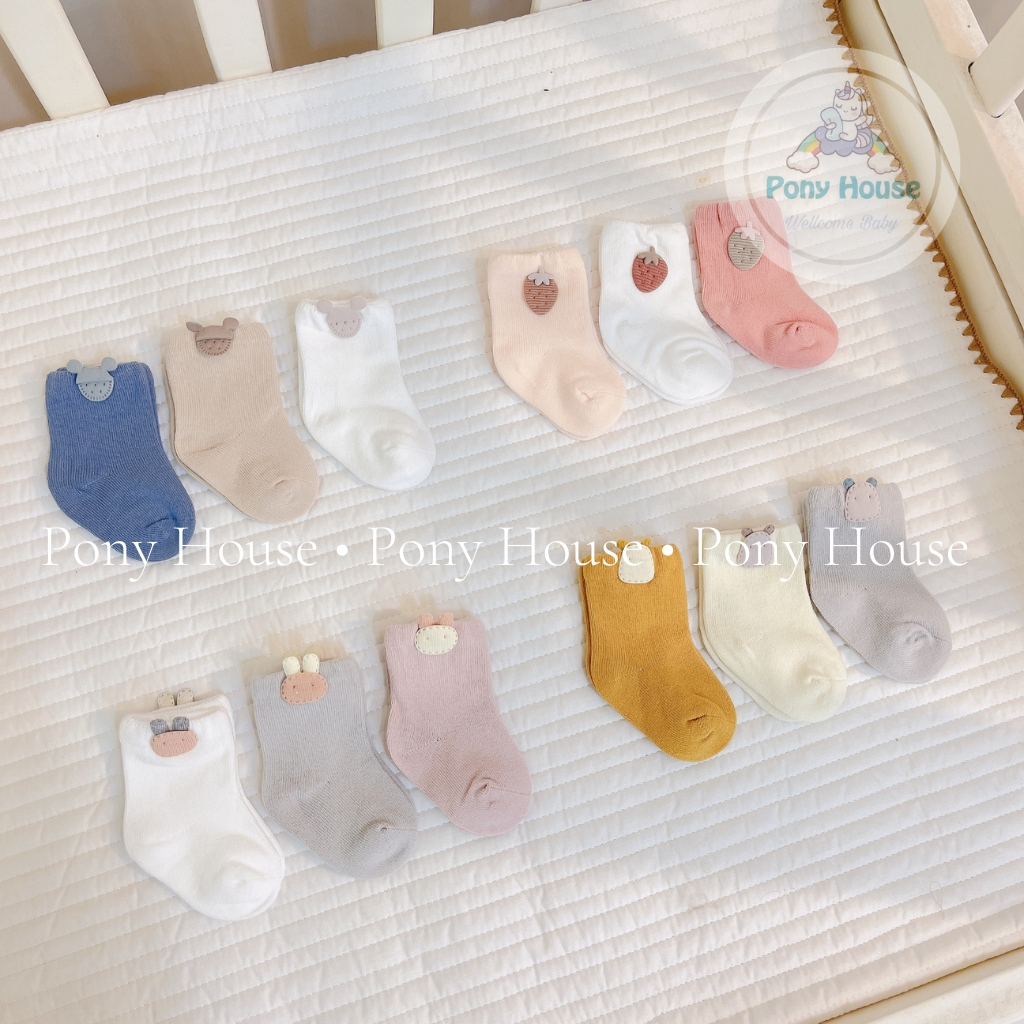Set 3 Đôi Len NEMO BABY Tông Màu Hàn Quốc Mềm, Mịn Cho Bé Trai Bé Gái Sơ Sinh 0-1 Tuổi