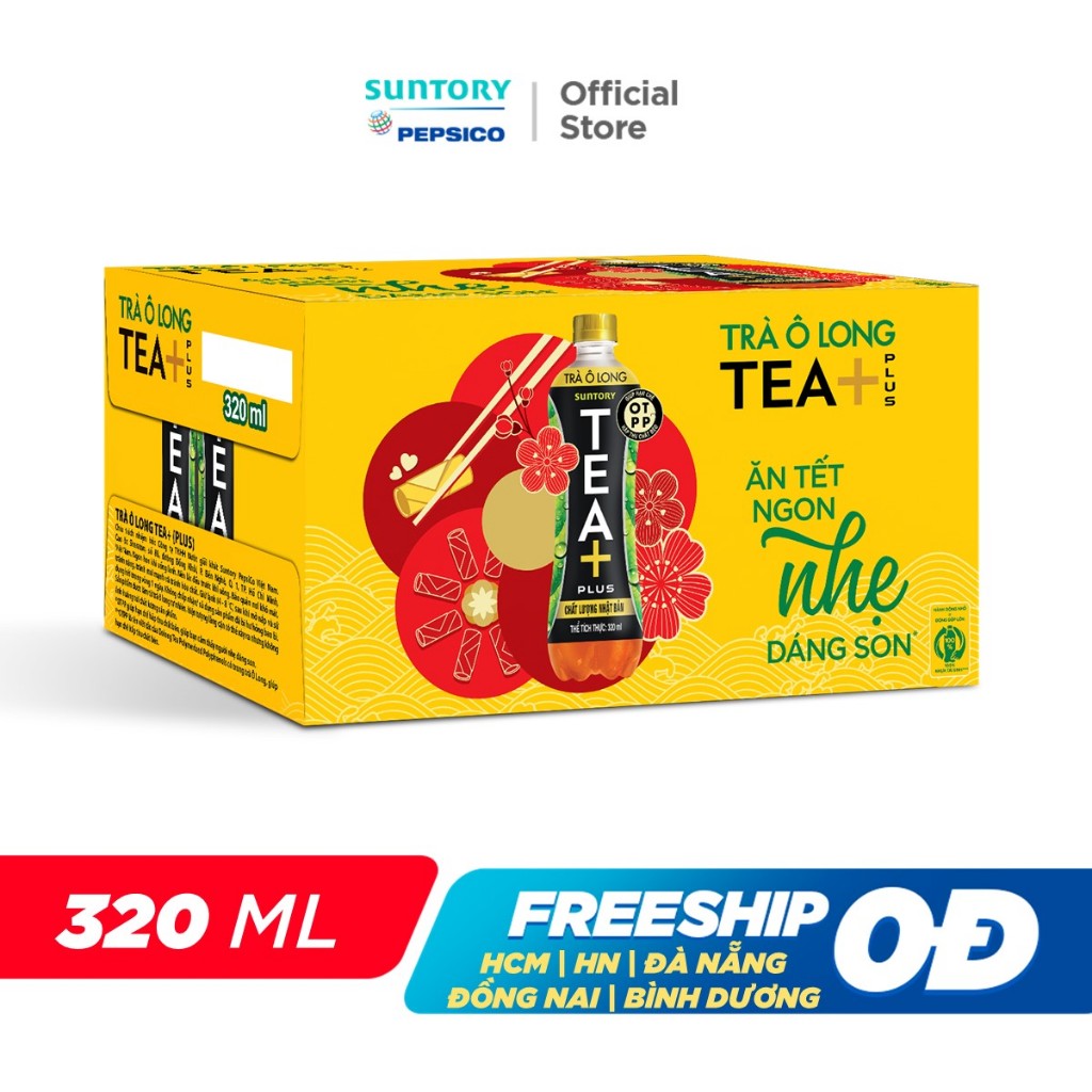 [HỎA TỐC]Thùng 24 Chai Trà Ô long Tea+ (320 ml/chai)