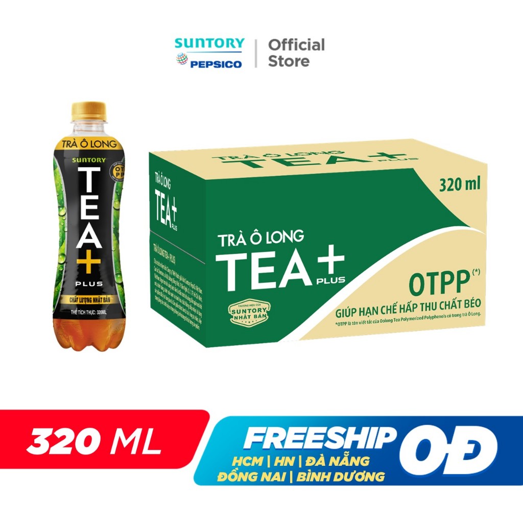 [HỎA TỐC]Thùng 24 Chai Trà Ô long Tea+ (320 ml/chai)