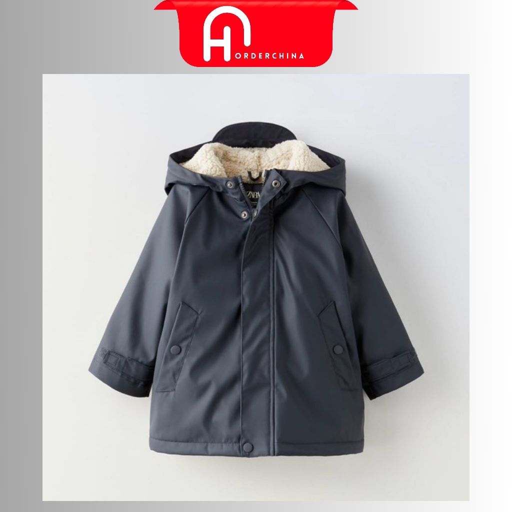 Áo phao Raincoat Za.ra lót lông cừu cho bé - HNOrderChina