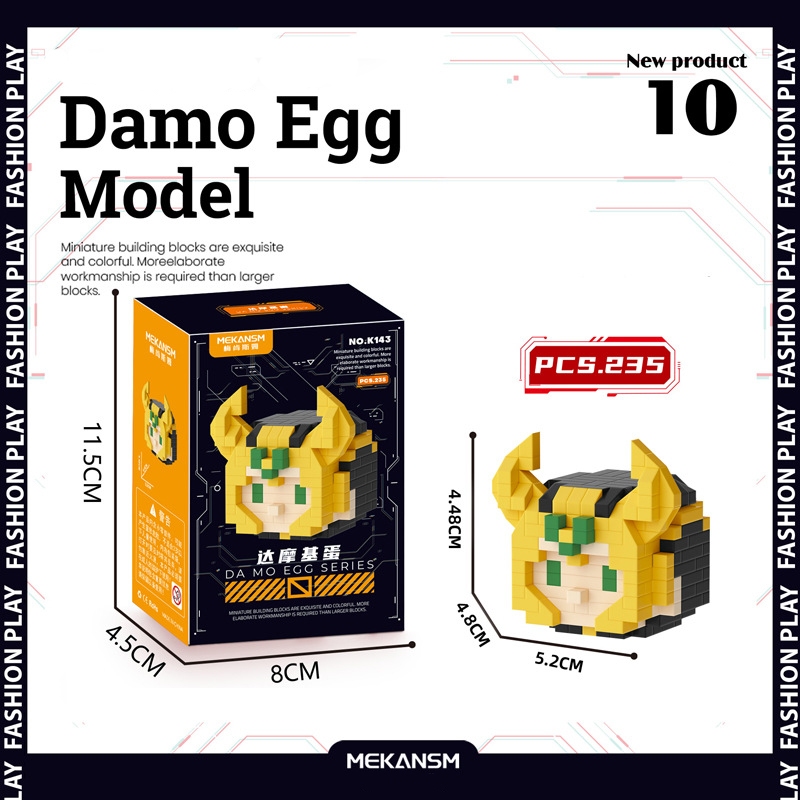 Bộ mô hình đồ chơi lắp ráp xếp hình mini 3D nhân vật hoạt hình dame egg