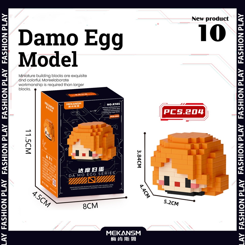 Bộ mô hình đồ chơi lắp ráp xếp hình mini 3D nhân vật hoạt hình dame egg