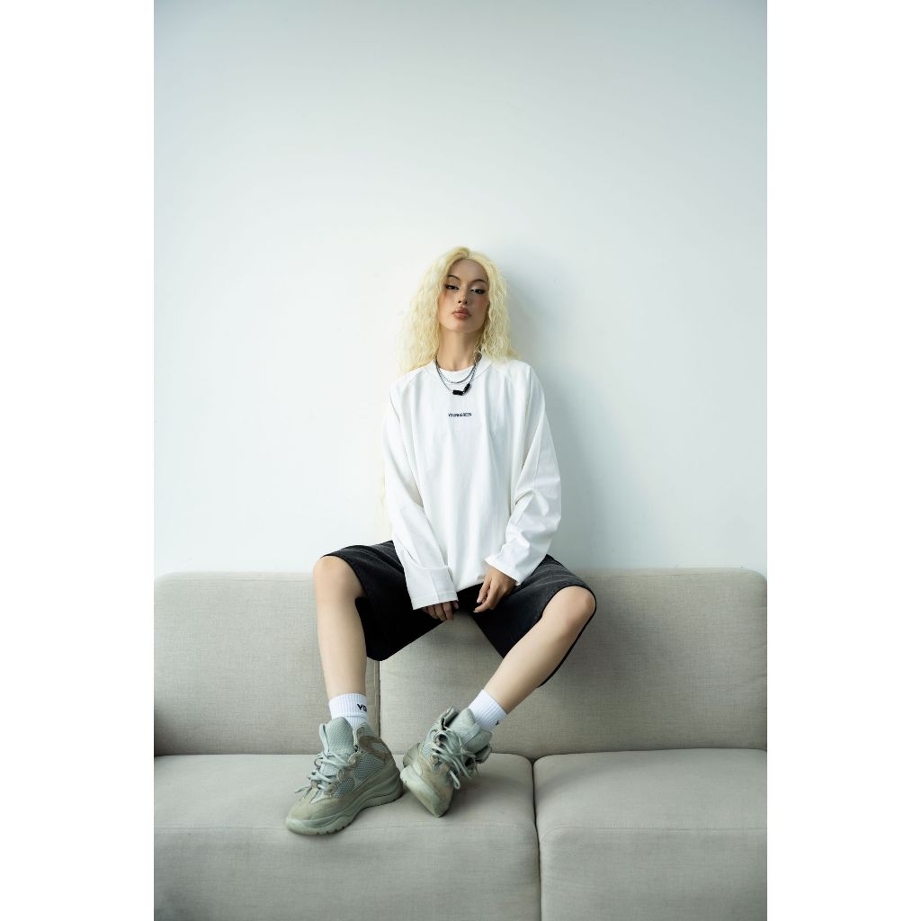 Áo dài tay WHITE FRONT BACK LOGO - YOUNG GREEN