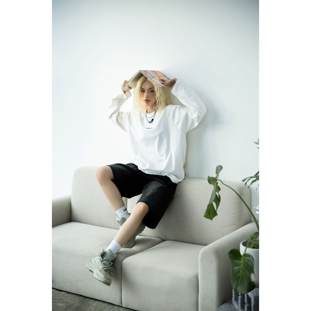 Áo dài tay WHITE FRONT BACK LOGO - YOUNG GREEN